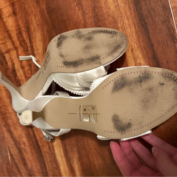 Dolce Vita Lunete Pearl Satin Heels - Picture 6 of 6